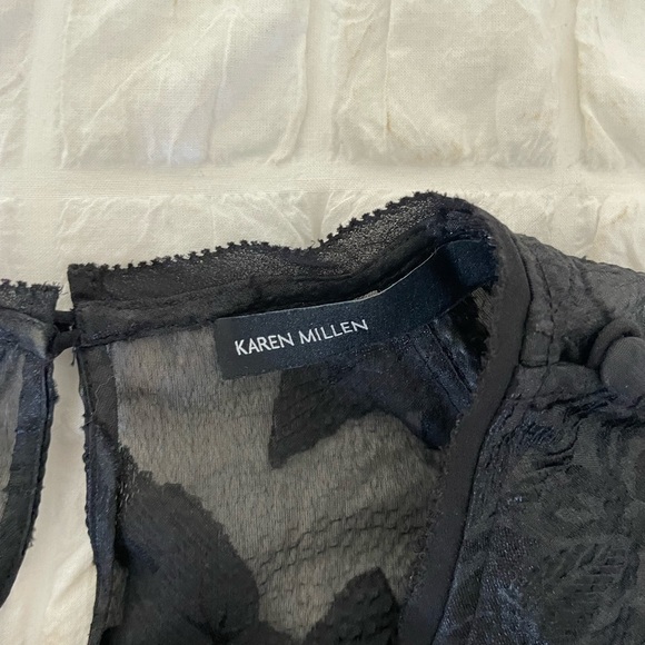 Karen Millen black semi sheer blouse - Picture 4 of 7